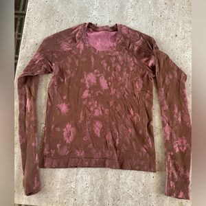 lululemon athletica Pink and Brown Tie-Dye Long Sleeve Tee